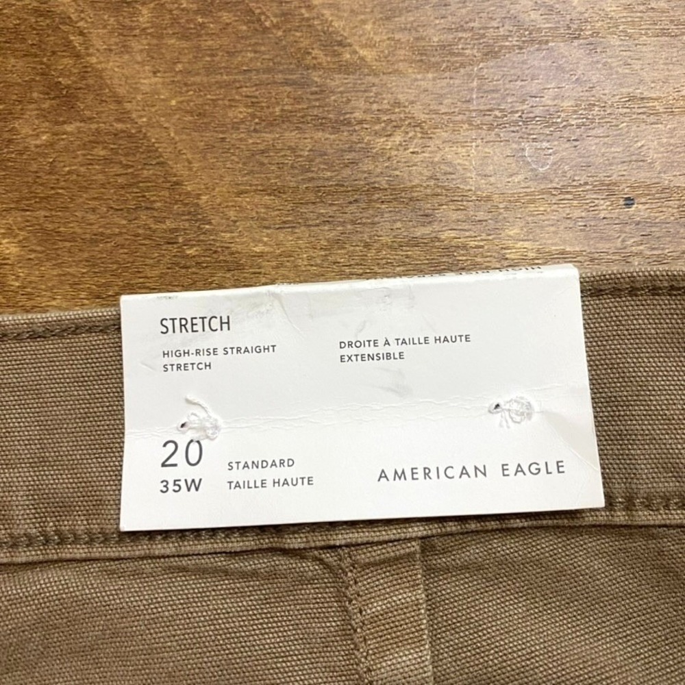 American Eagle Women's‎ Tan Carpenter Pants 20W High Rise Straight Utility Cargo - Picture 4 of 16